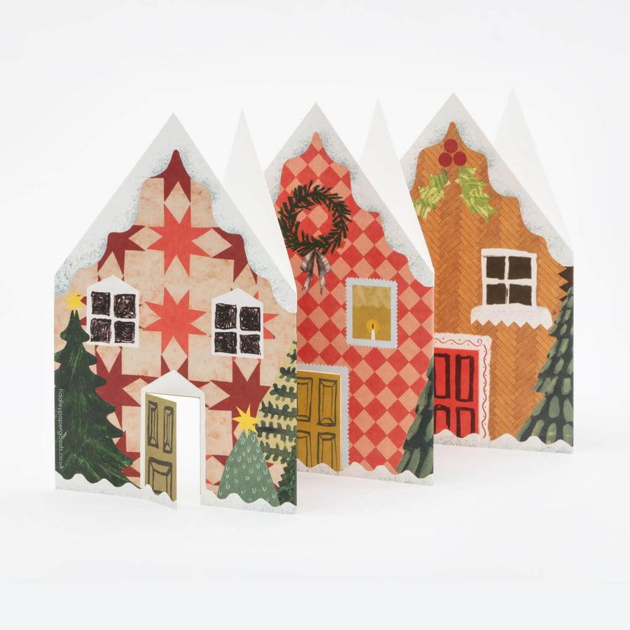 Christmas Houses Concertina Card