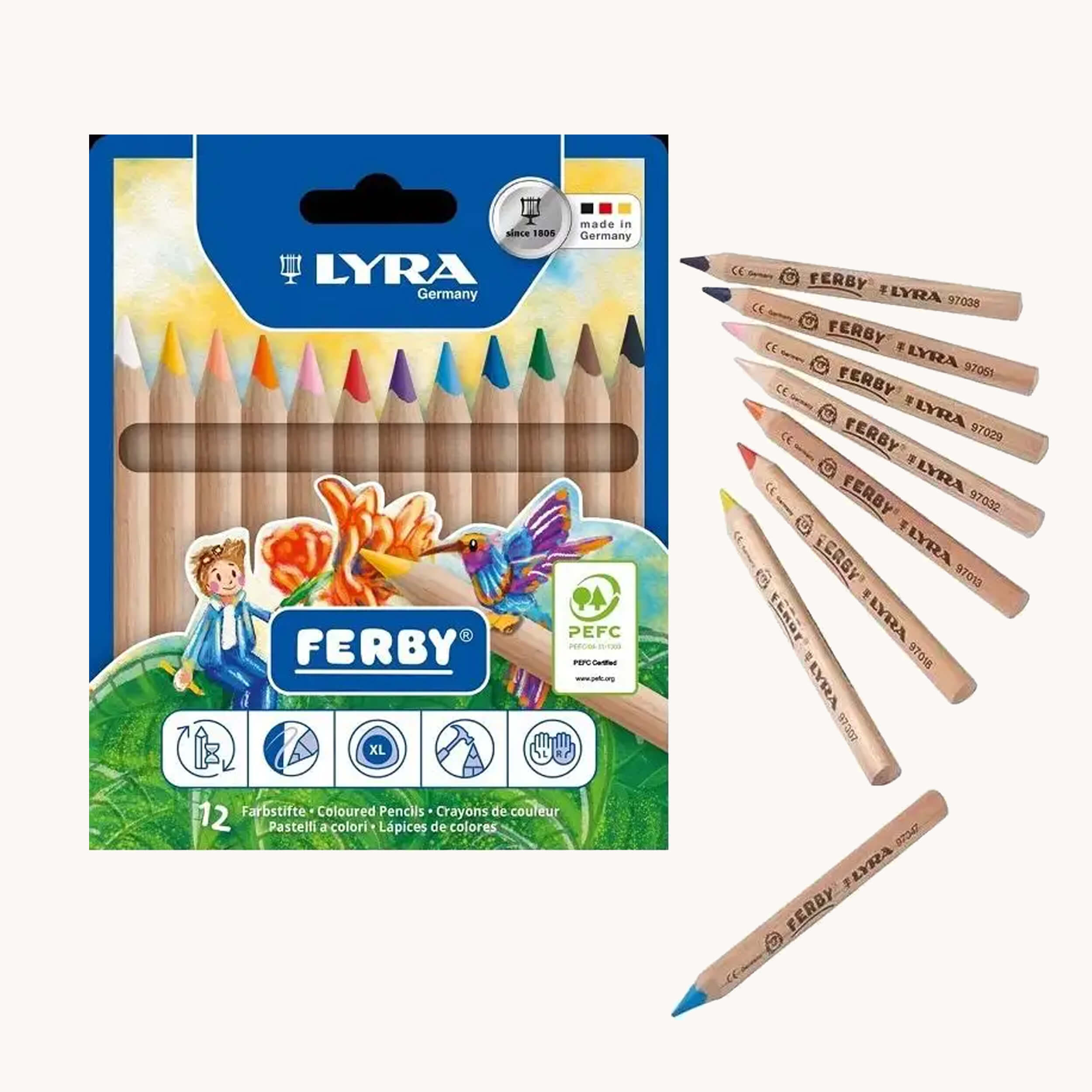 Pot 36 crayons couleur 12 cm Ferby lyra mine 6,25 mm | Manutan Pot 36 crayons couleur 12 cm Ferby lyra mine 6,25 mm | Manutan