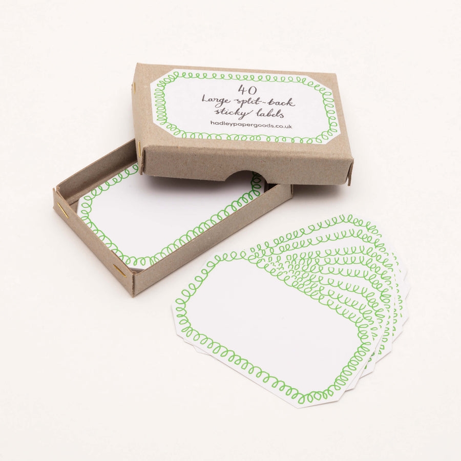 Large Loopy Green Labels (pack of 40)