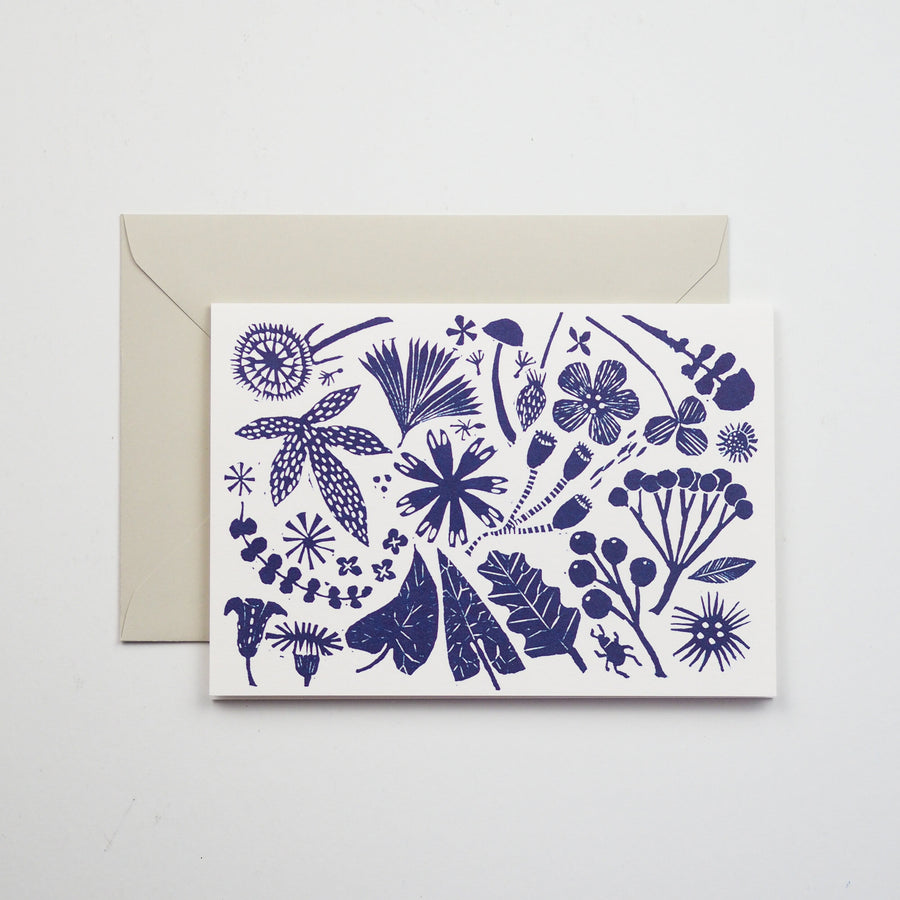 Wild Blue Flowers Card