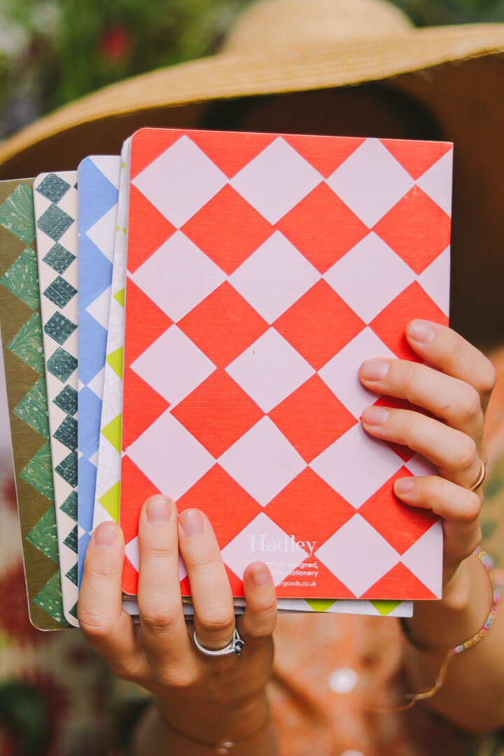 A5 Red and Pink Chequered Sketch/Notebook
