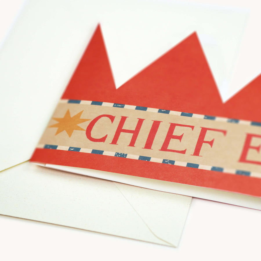 Chief Elf Party Hat Card