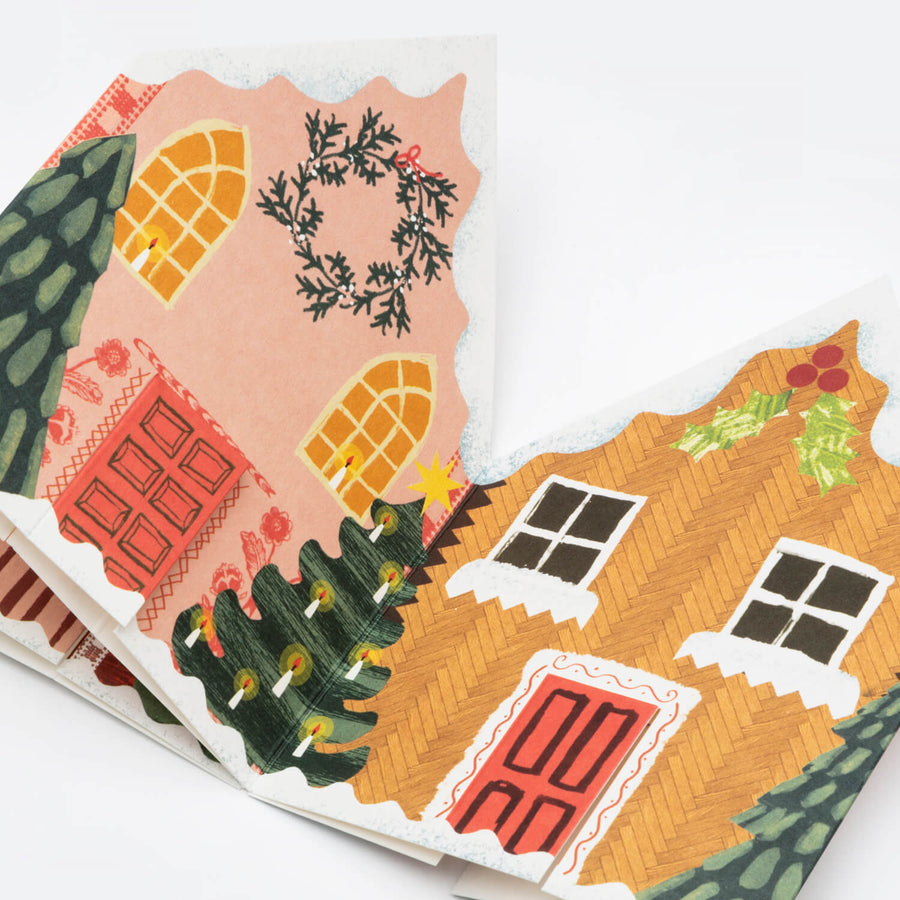 Christmas Houses Concertina Card