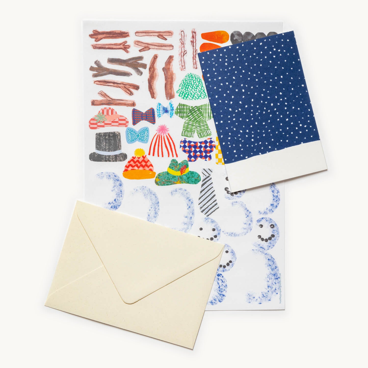 'Make Your Own Christmas Cards' Snowman Set