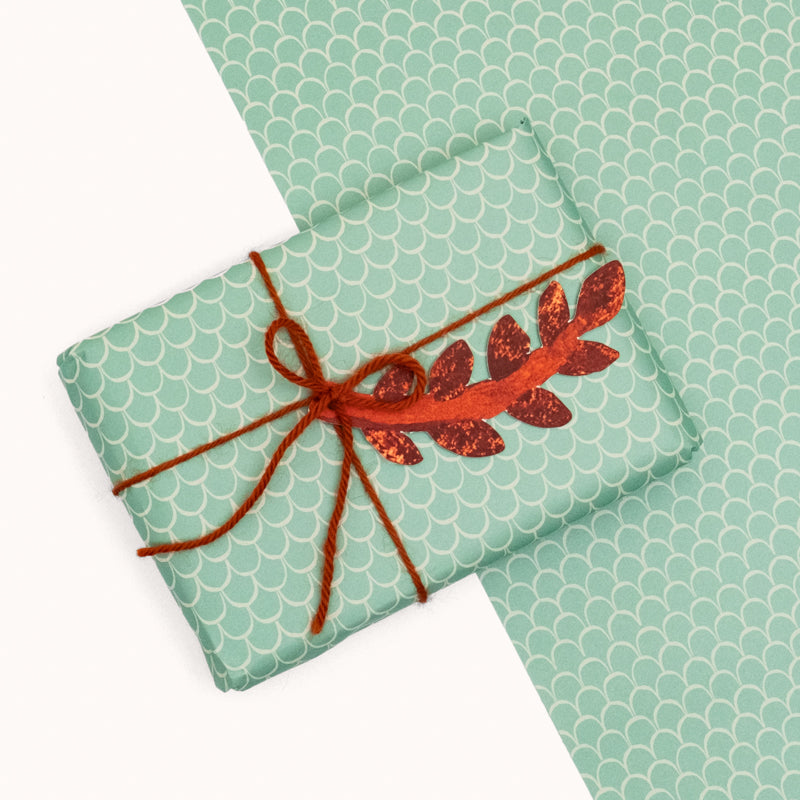 Scallop Tiles, Gift Wrap & Model Makers Paper. Turquoise