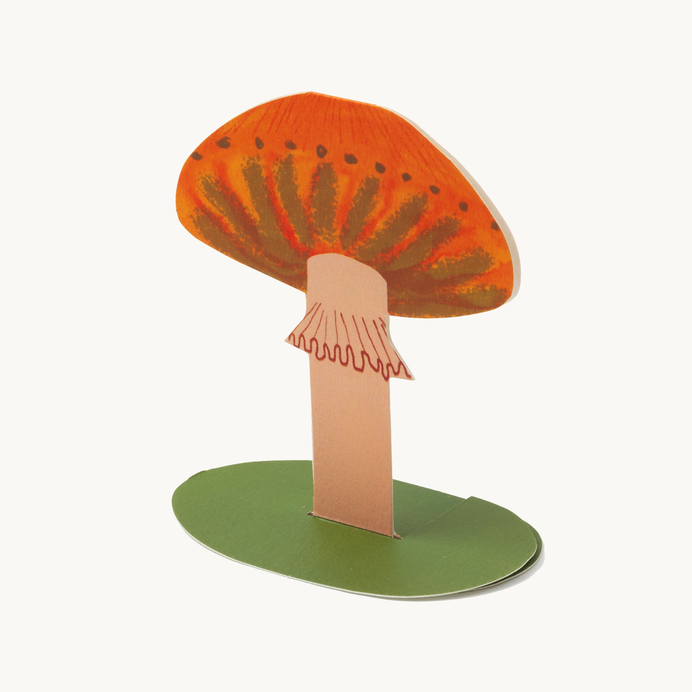 Orange Frilly Mushroom Stand-Up Card