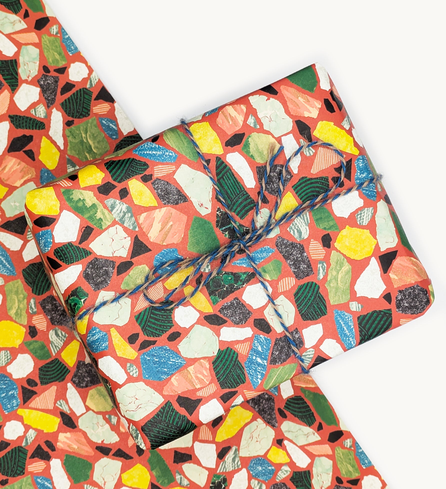 Terrazzo Gift Wrap, Model Makers Paper. Red.