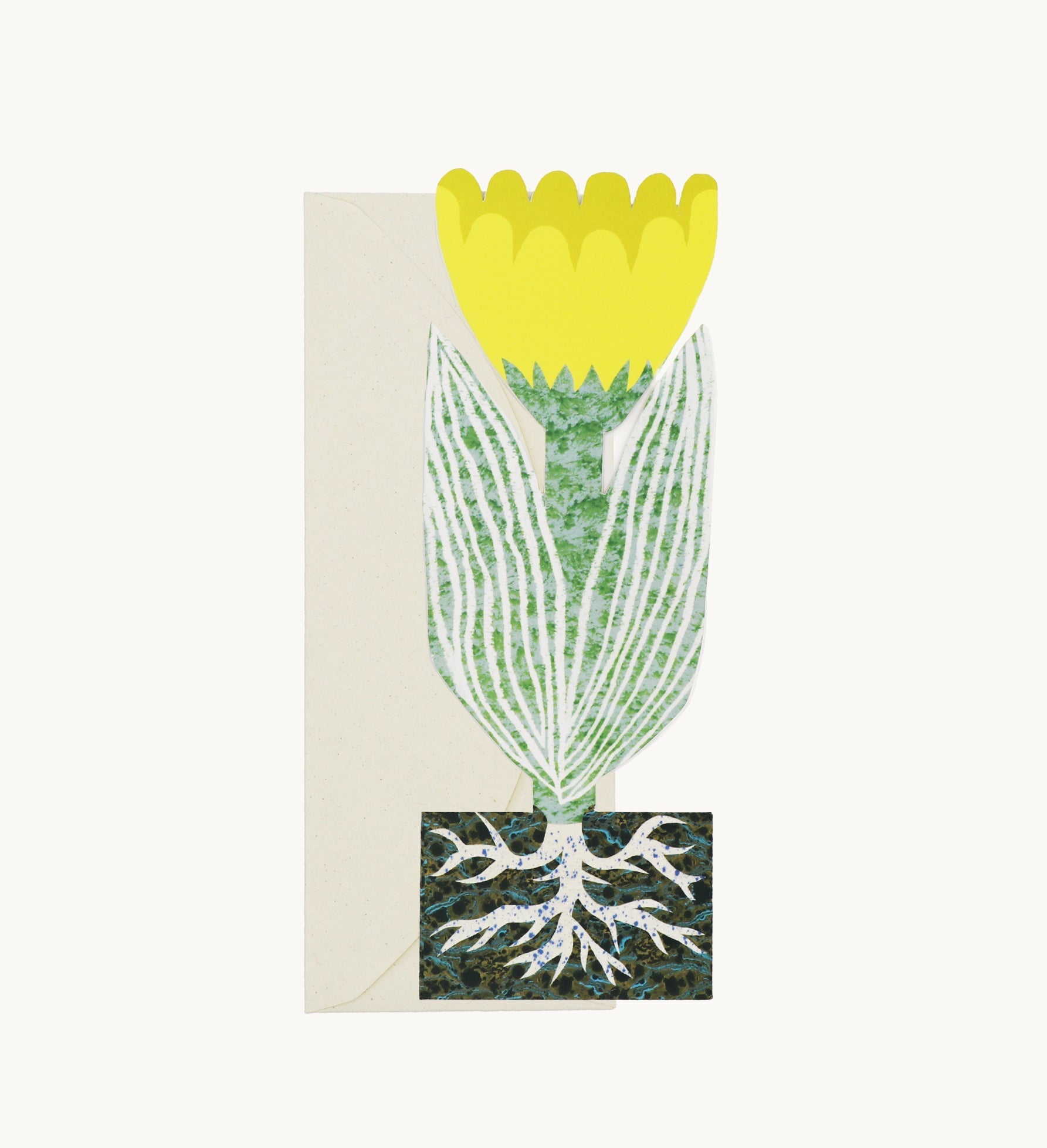 Yellow Rooty Flower Card