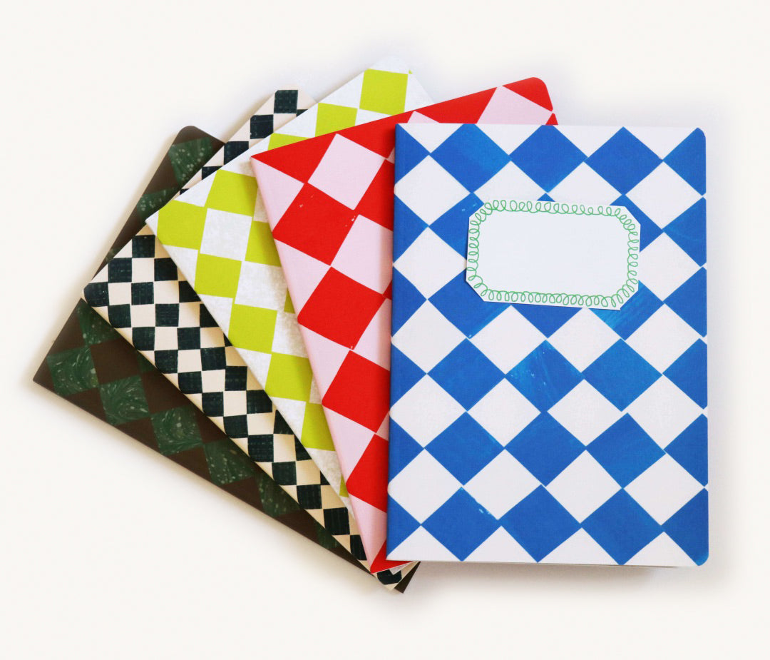 A5 Chequerboard Sketch/Notebooks - Set of 5