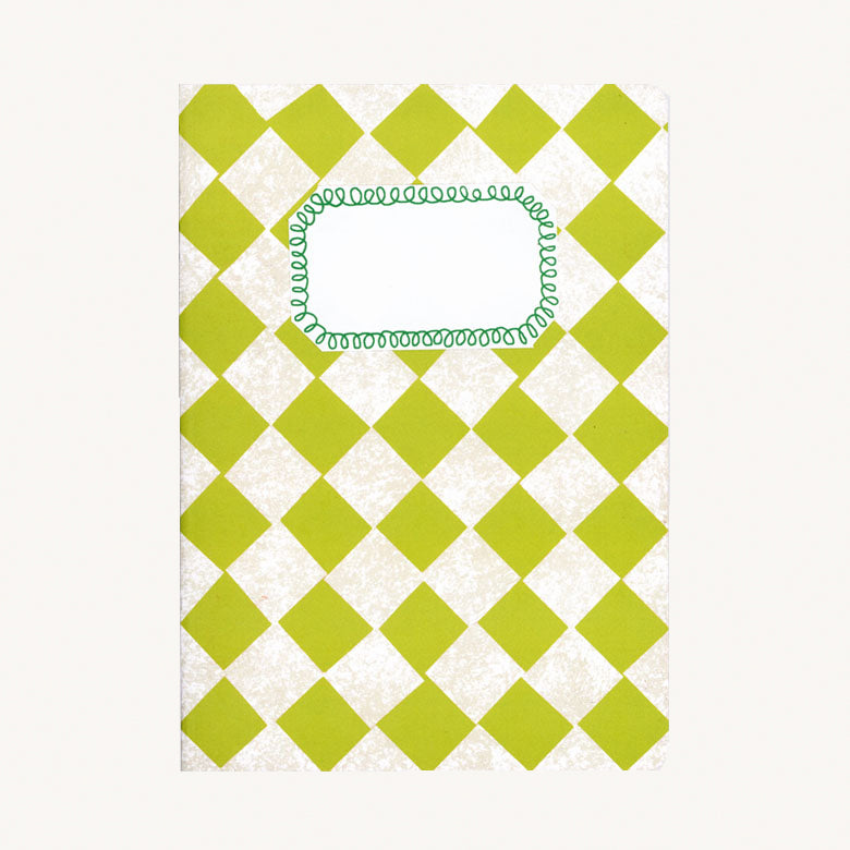 A5 Lime Green Chequered Sketch/Notebook