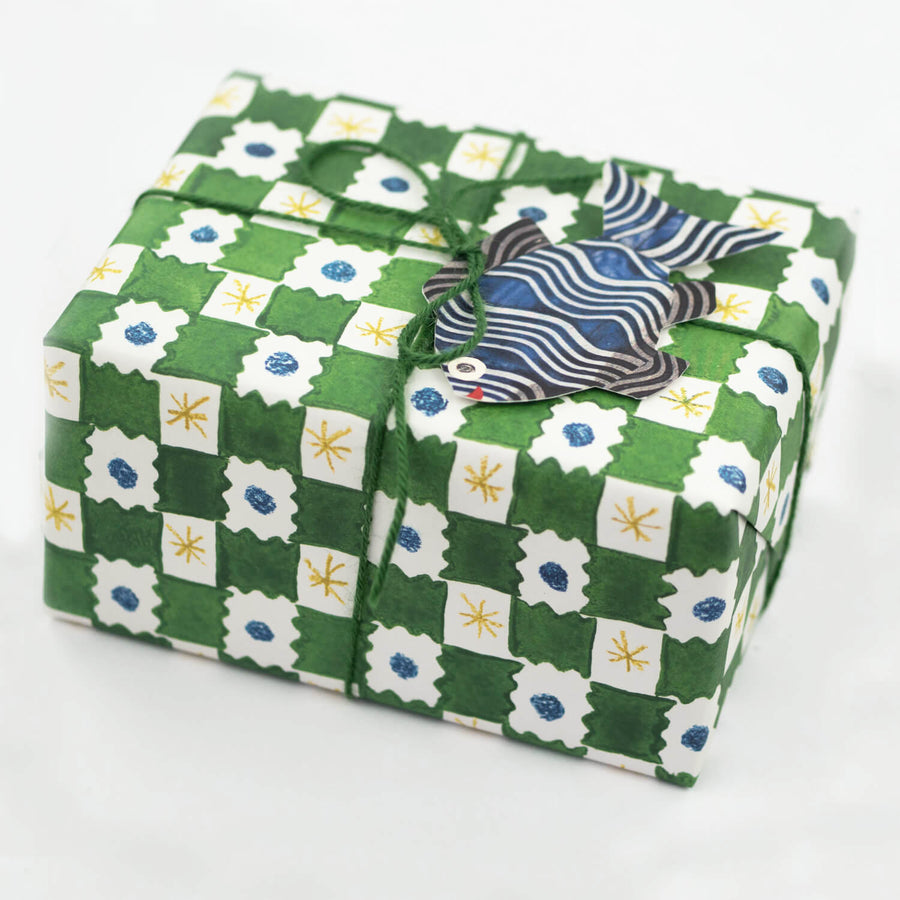 Green Chequerboard Gift Wrap