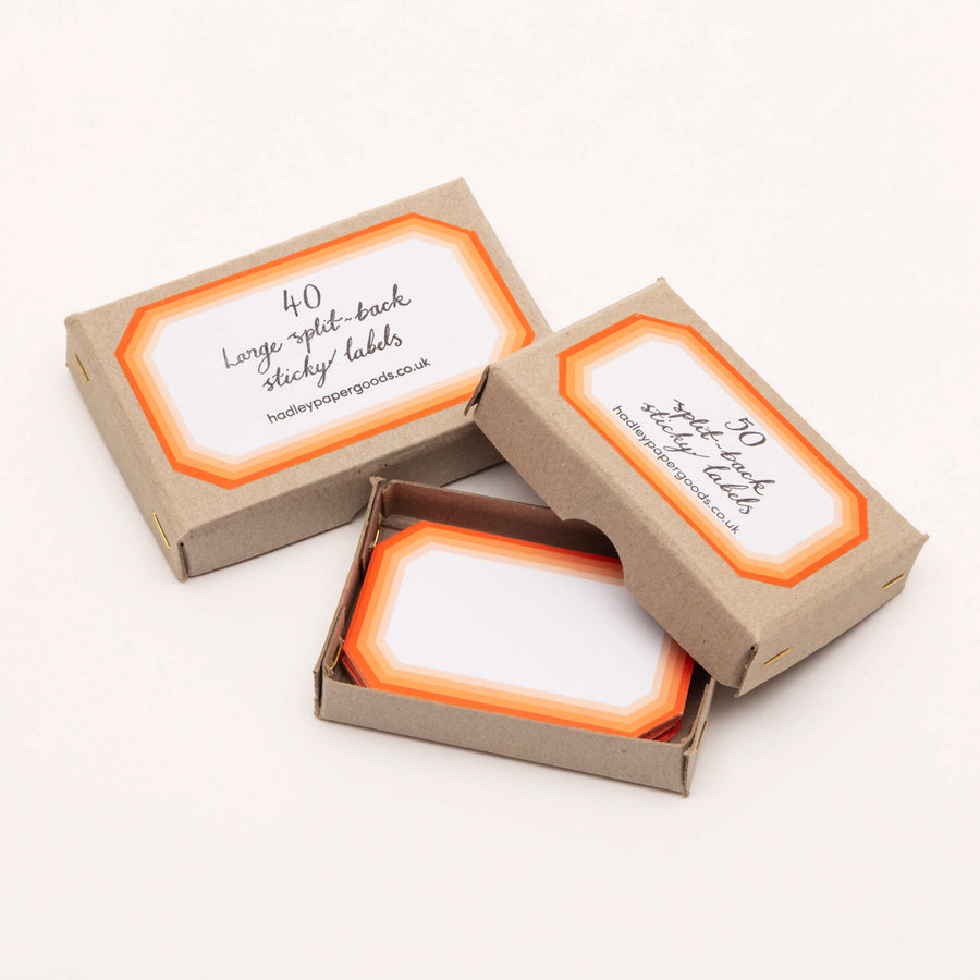 Small Geometric Orange Labels (pack of 50)