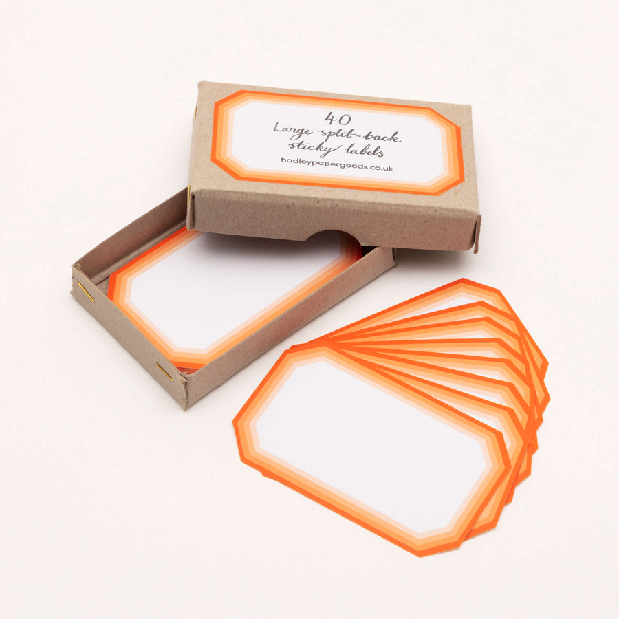 Large Geometric Orange Labels (pack of 40)