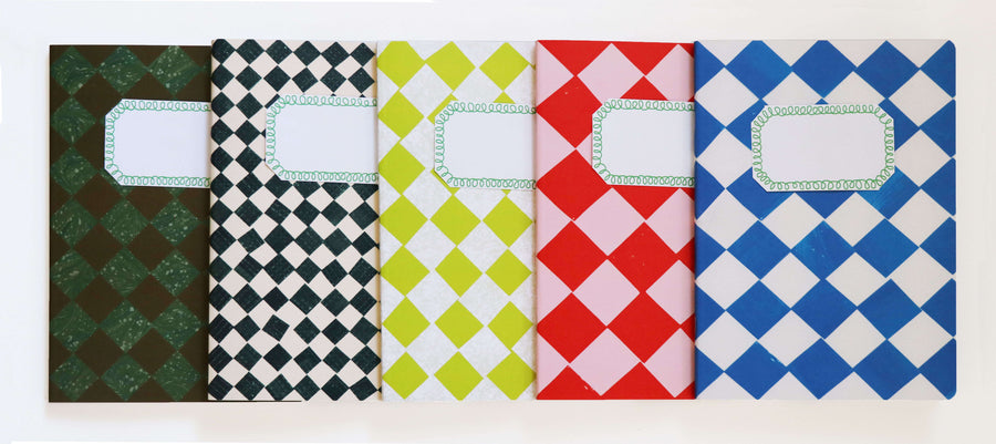 A5 Lime Green Chequered Sketch/Notebook