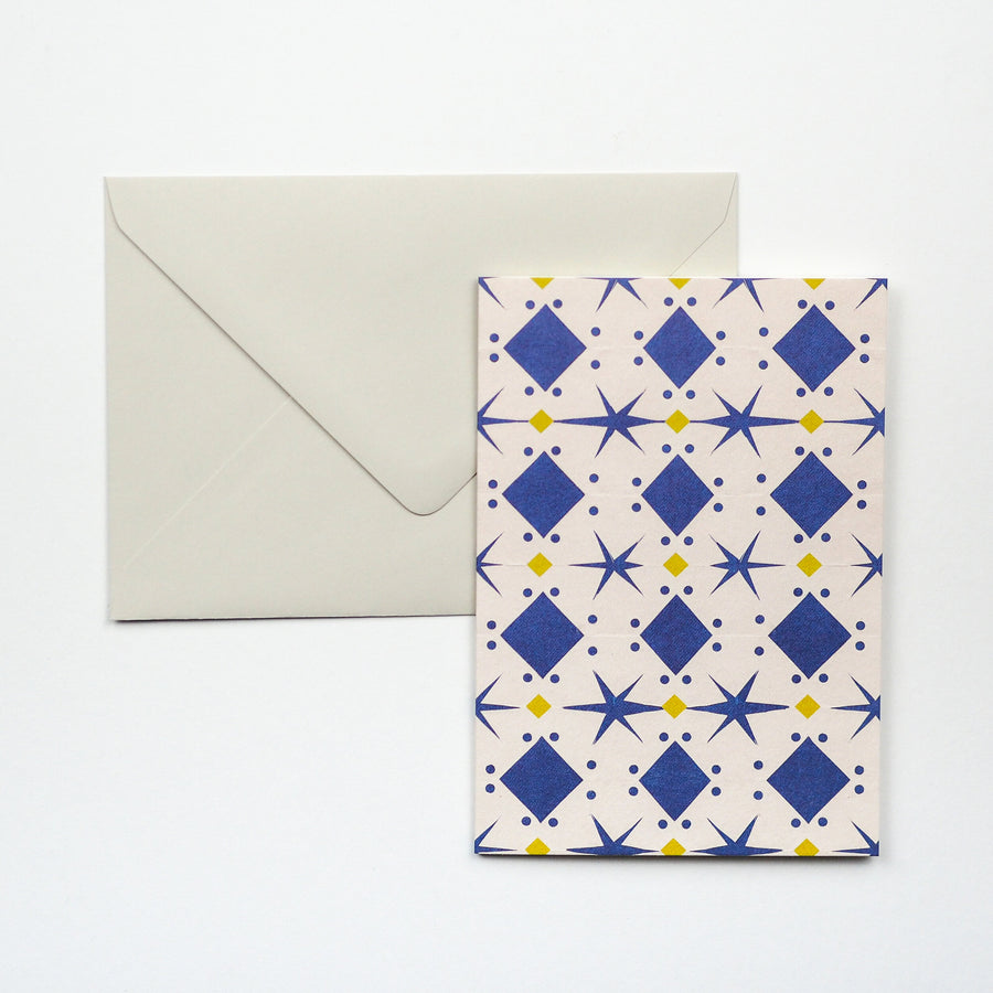 Blue Papercut pattern card