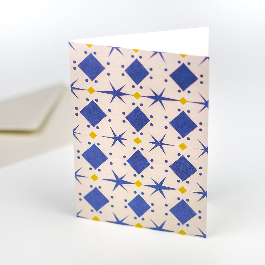 Blue Papercut pattern card