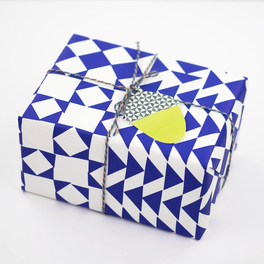 Blue Geometric Gift Wrap