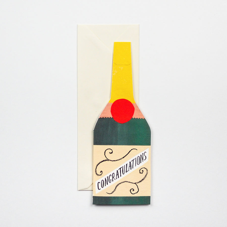 Champagne Bottle Shaped Card