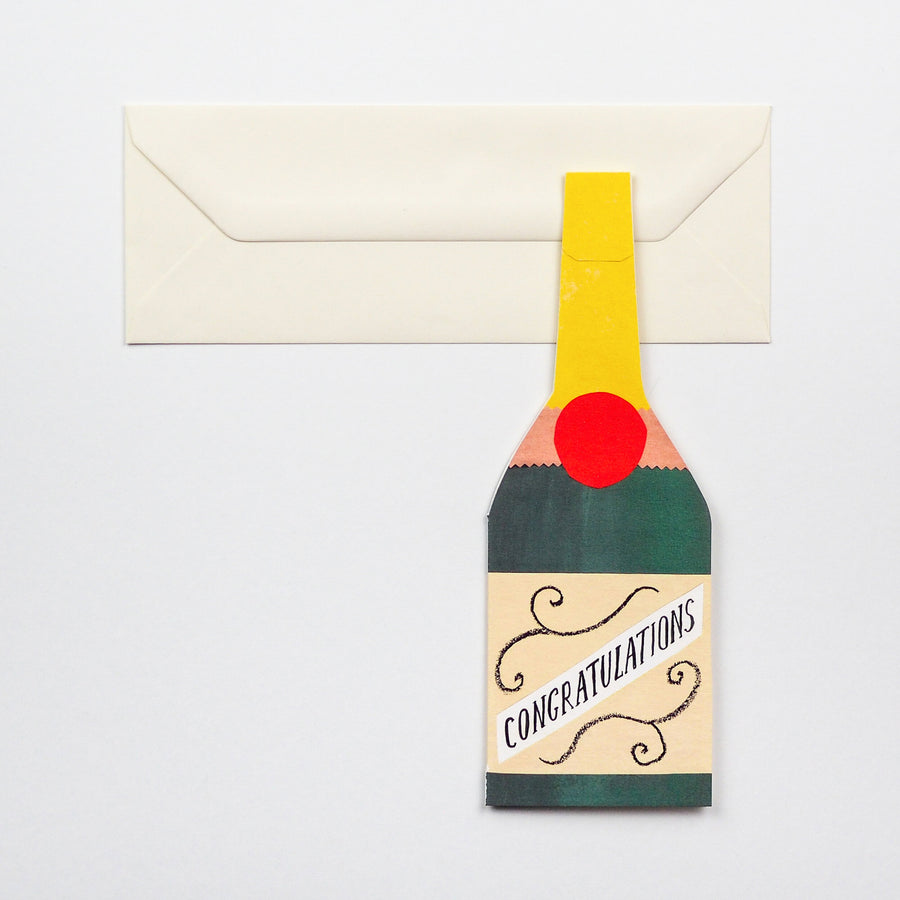 Champagne Bottle Shaped Card