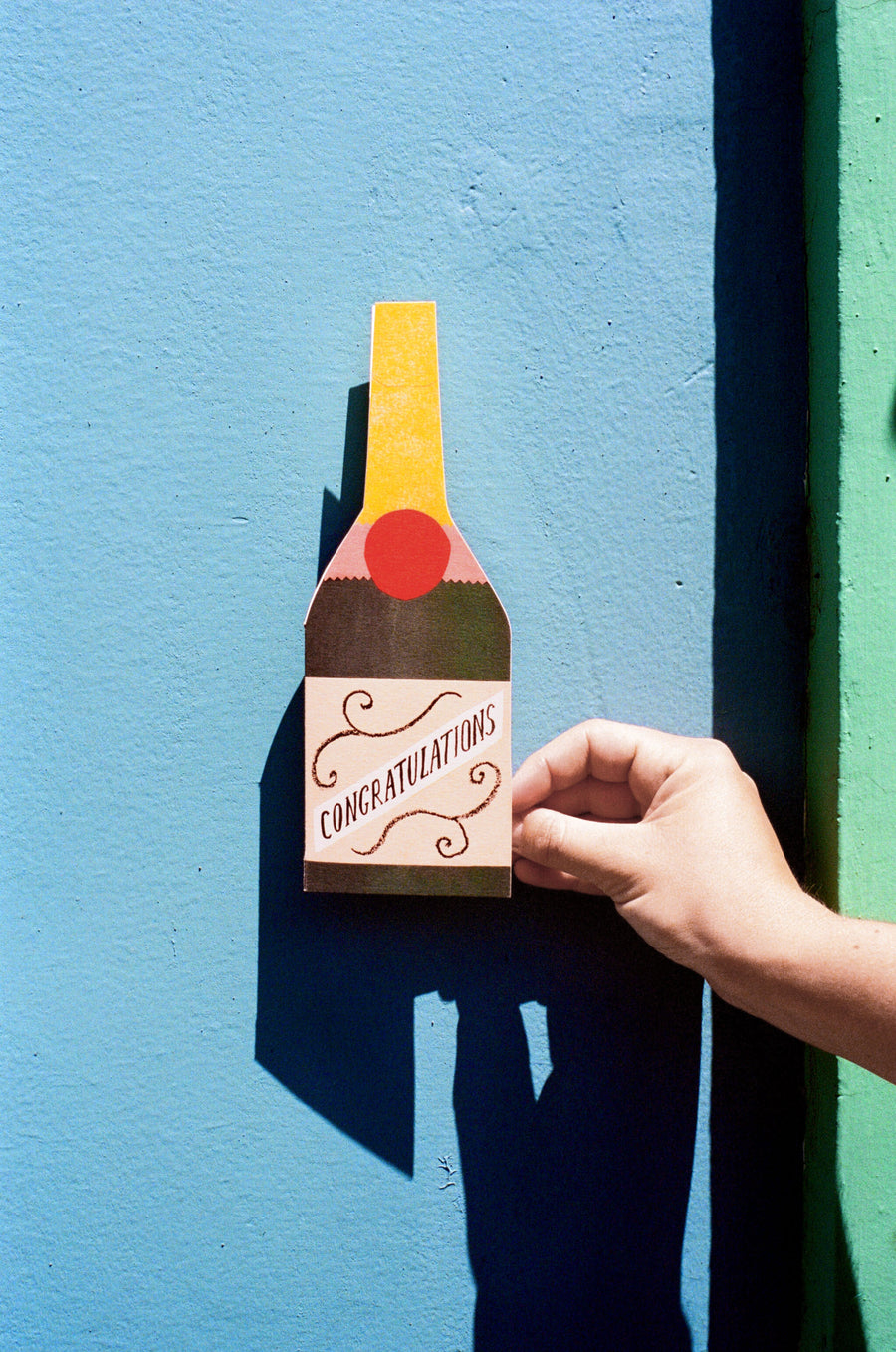 Champagne Bottle Shaped Card