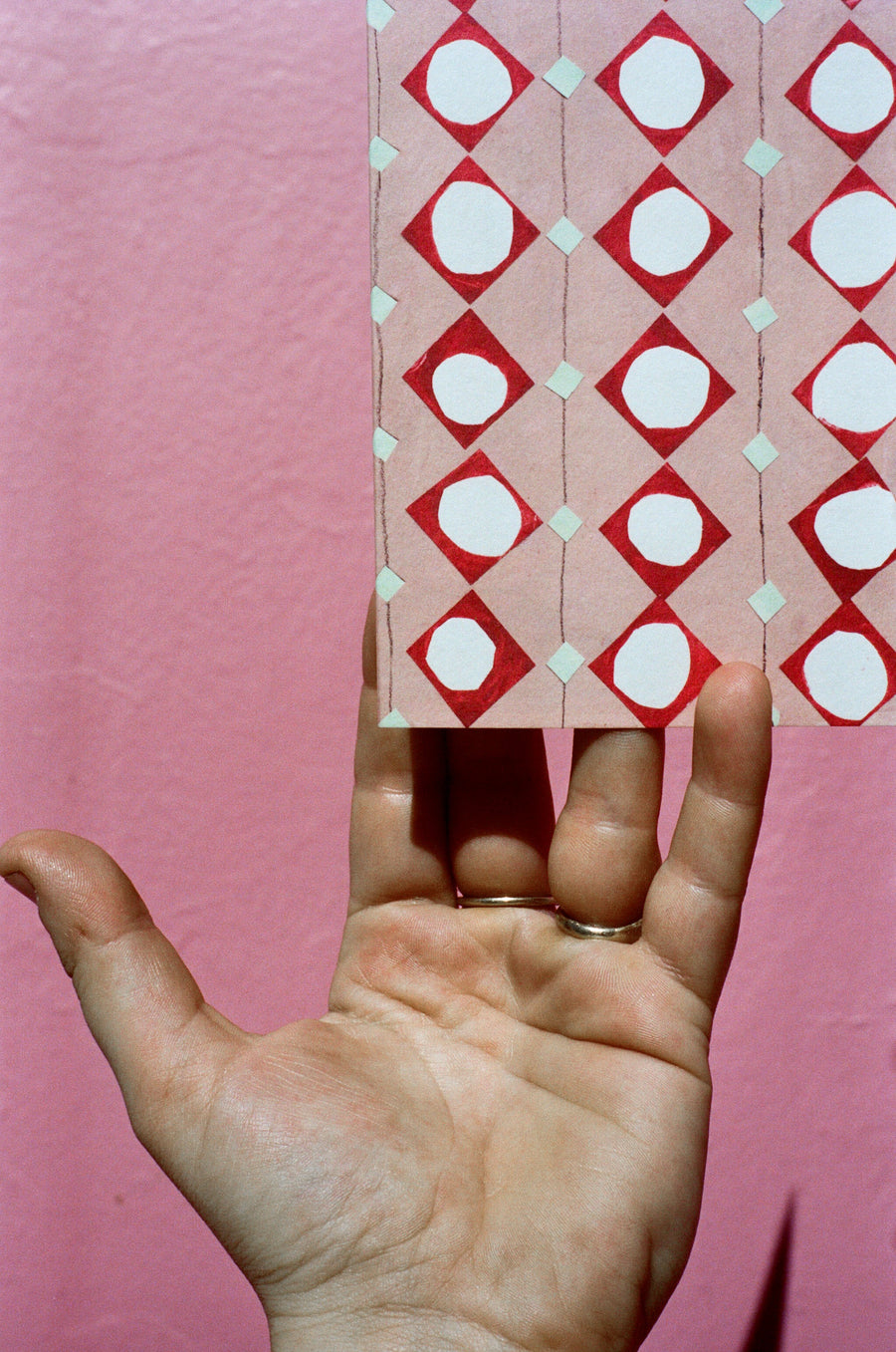 Pink and White Pattern Card