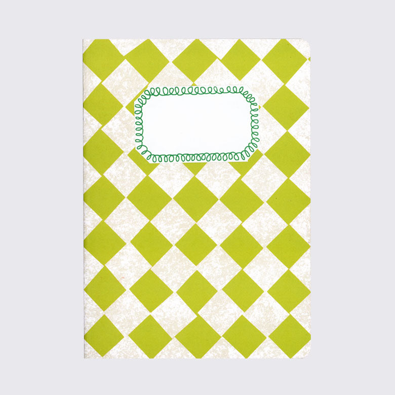 A5 Lime Green Chequered Sketch/Notebook