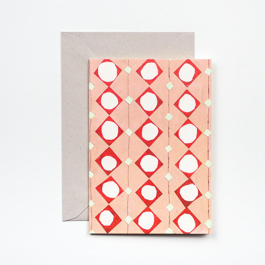 Pink and White Pattern Card