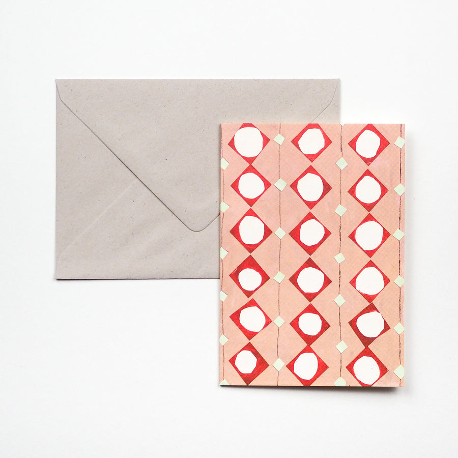 Pink and White Pattern Card