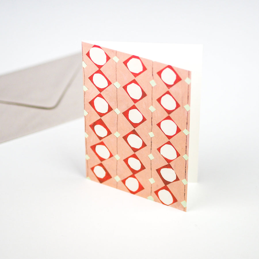 Pink and White Pattern Card