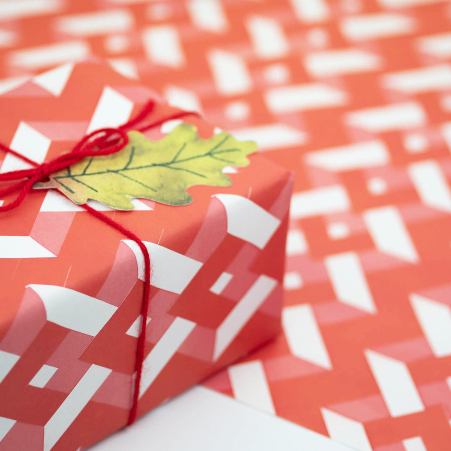 Red Folded Paper Gift Wrap