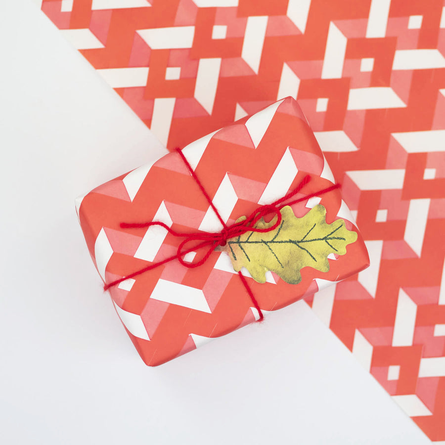 Red Folded Paper Gift Wrap