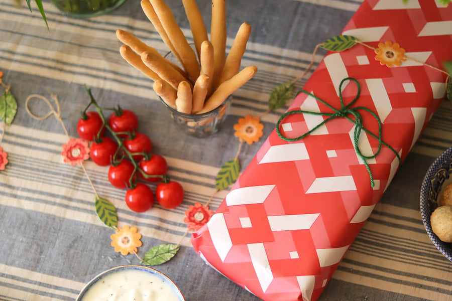 Red Folded Paper Gift Wrap